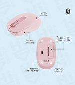 Logitech M196 Bluetooth Optical Mouse Rose - Image 4
