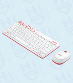 Logitech MK240 Nano Wireless Combo White Vivid Red - Image 3