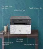 HP Laser MFP 136a Monochrome 3-in-1 Laser Printer with High-Speed USB - White and Black - Image 4